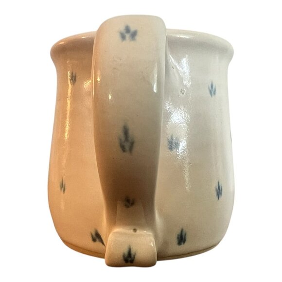 Vintage McCarter Pottery Mug 3.25" Tall Handcrafted Ceramic Blue Floral Design - Picture 2 of 7